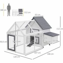 PawHut Poulailler Clapier Modèle Villa Multi-équipée : Rampe, Nichoirs, Perchoirs, Plateau Excrément, 2 Portes Bois Massif Pin Gris Blanc - Gris 4 PawHut Poulailler Clapier Modèle Villa Multi-équipée : Rampe, Nichoirs, Perchoirs, Plateau Excrément, 2 Portes Bois Massif Pin Gris Blanc - Gris -PawHut Soldes Boutique 11031645 3