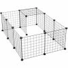 PawHut Cage Parc Enclos Pour Animaux Domestiques L 106 X L 73 X H 36 Cm Bords Arrondis Fil Métallique Noir 55 - Noir -PawHut Soldes Boutique 12311127 1