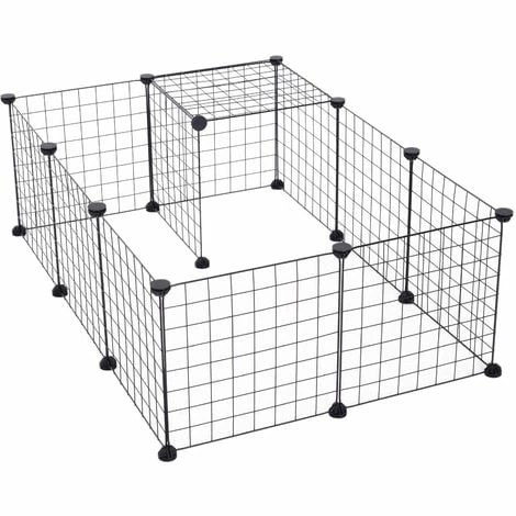 PawHut Cage parc enclos pour animaux domestiques L 106 x l 73 x H 36 cm bords arrondis fil métallique noir 55 - noir PawHut Cage Parc Enclos Pour Animaux Domestiques L 106 X L 73 X H 36 Cm Bords Arrondis Fil Métallique Noir 55 - Noir -PawHut Soldes Boutique 12311127 1