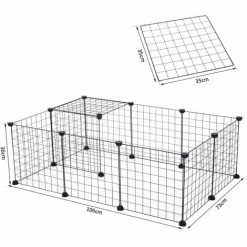 PawHut Cage Parc Enclos Pour Animaux Domestiques L 106 X L 73 X H 36 Cm Bords Arrondis Fil Métallique Noir 55 - Noir 4 PawHut Cage Parc Enclos Pour Animaux Domestiques L 106 X L 73 X H 36 Cm Bords Arrondis Fil Métallique Noir 55 - Noir -PawHut Soldes Boutique 12311127 3