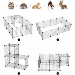 PawHut Cage Parc Enclos Pour Animaux Domestiques L 106 X L 73 X H 36 Cm Bords Arrondis Fil Métallique Noir 55 - Noir 5 PawHut Cage Parc Enclos Pour Animaux Domestiques L 106 X L 73 X H 36 Cm Bords Arrondis Fil Métallique Noir 55 - Noir -PawHut Soldes Boutique 12311127 4