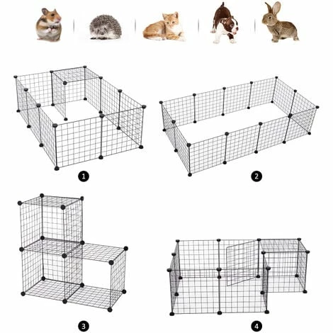 PawHut Cage parc enclos pour animaux domestiques L 106 x l 73 x H 36 cm bords arrondis fil métallique noir 55 - noir PawHut Cage Parc Enclos Pour Animaux Domestiques L 106 X L 73 X H 36 Cm Bords Arrondis Fil Métallique Noir 55 - Noir -PawHut Soldes Boutique 12311127 4