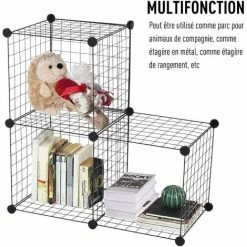 PawHut Cage Parc Enclos Pour Animaux Domestiques L 106 X L 73 X H 36 Cm Bords Arrondis Fil Métallique Noir 55 - Noir 6 PawHut Cage Parc Enclos Pour Animaux Domestiques L 106 X L 73 X H 36 Cm Bords Arrondis Fil Métallique Noir 55 - Noir -PawHut Soldes Boutique 12311127 5