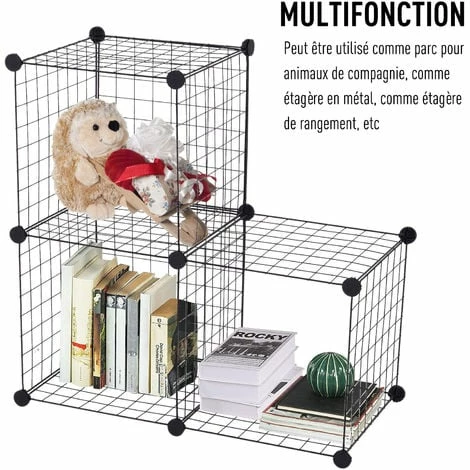 PawHut Cage parc enclos pour animaux domestiques L 106 x l 73 x H 36 cm bords arrondis fil métallique noir 55 - noir PawHut Cage Parc Enclos Pour Animaux Domestiques L 106 X L 73 X H 36 Cm Bords Arrondis Fil Métallique Noir 55 - Noir -PawHut Soldes Boutique 12311127 5