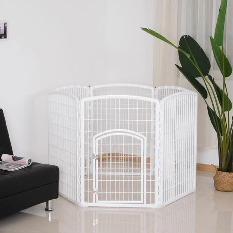 PawHut Luxe parc enclos modulable pour chien 6 panneaux + 1 porte verrouillable plastique PP blanc - Blanc PawHut Luxe Parc Enclos Modulable Pour Chien 6 Panneaux + 1 Porte Verrouillable Plastique PP Blanc - Blanc -PawHut Soldes Boutique 16806678 2
