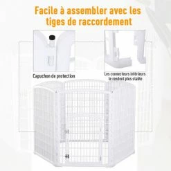 PawHut Luxe Parc Enclos Modulable Pour Chien 6 Panneaux + 1 Porte Verrouillable Plastique PP Blanc - Blanc 6 PawHut Luxe Parc Enclos Modulable Pour Chien 6 Panneaux + 1 Porte Verrouillable Plastique PP Blanc - Blanc -PawHut Soldes Boutique 16806678 5