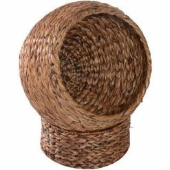 PawHut Panier Chat Lit Chat Cosy Grand Confort Dim. 42L X 33l X 52H Cm Coussin Moelleux Beige Inclus - Marron -PawHut Soldes Boutique 16811235 5