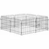 PawHut Parc Enclos Pour Chiens Chiots Animaux Domestiques Diamètre 158 Cm 8 Panneaux 71L X 61H Cm Noir - Noir -PawHut Soldes Boutique 17063393 1