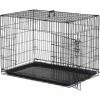 PawHut Cage Caisse De Transport Pliante Pour Chien En Métal Noir 91 X 61 X 67 Cm - Noir