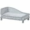 PawHut Canapé Méridienne Chiens Chats Style Cosy Chic Dim. 69L X 42l X 33H Cm Coussin Intégré Osier Gris - Gris -PawHut Soldes Boutique 17344708 1
