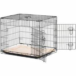 PawHut Cage Caisse De Transport Pliante Pour Chien En Métal Noir 106 X 71 X 76 Cm Matelas Fourni - Noir -PawHut Soldes Boutique 1933135 5
