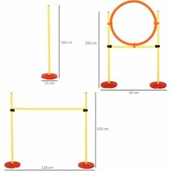 PawHut Agility Sport Pour Chiens équipement Complet Haies, Slalom + Sac De Transport Jaune - Jaune -PawHut Soldes Boutique 19917419 3