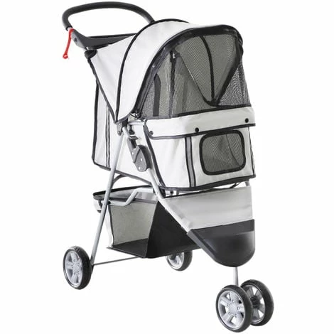 PawHut Poussette buggy pliable animaux chariot pliant chien chat porte-gobelet panier de rangement inclus roues avec frein tissu 600D Oxford métal gris - Gris PawHut Poussette Buggy Pliable Animaux Chariot Pliant Chien Chat Porte-gobelet Panier De Rangement Inclus Roues Avec Frein Tissu 600D Oxford Métal Gris - Gris -PawHut Soldes Boutique 2200819 1