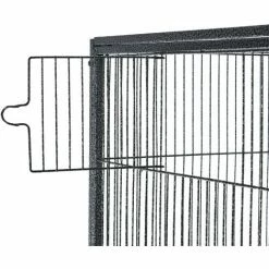 PawHut Cage à Oiseaux Portable Avec 4 Mangeoires Et 4 Perchoirs Pratique 81 X 48 X 163 Cm Noir Et Gris - Gris -PawHut Soldes Boutique 22857304 5