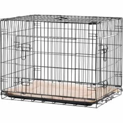 PawHut Cage De Transport Pliante Pour Chien Poignée, Plateau Amovible, Coussin Fourni 76 X 53 X 57 Cm Noir - Noir