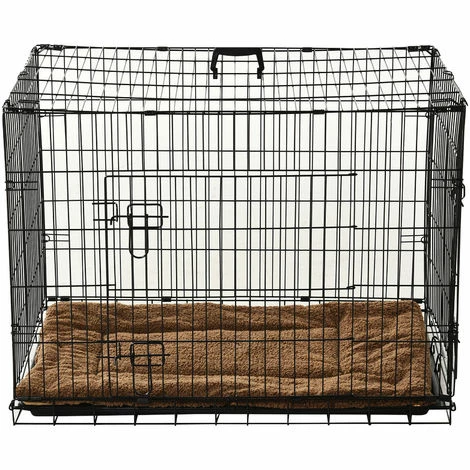 PawHut Cage caisse de transport pliante pour chien poignée, plateau amovible, coussin fourni 92 x 57 x 62,5 cm - Noir PawHut Cage Caisse De Transport Pliante Pour Chien Poignée, Plateau Amovible, Coussin Fourni 92 X 57 X 62,5 Cm - Noir -PawHut Soldes Boutique 2320372 2
