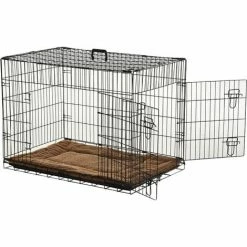 PawHut Cage Caisse De Transport Pliante Pour Chien Poignée, Plateau Amovible, Coussin Fourni 92 X 57 X 62,5 Cm - Noir 6 PawHut Cage Caisse De Transport Pliante Pour Chien Poignée, Plateau Amovible, Coussin Fourni 92 X 57 X 62,5 Cm - Noir -PawHut Soldes Boutique 2320372 5