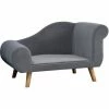 PawHut Canapé Chien Lit Pour Chien Méridienne Design Scandinave Coussin Moelleux Pieds Bois Massif Dim. 82 X 55 X 49 Cm Velours Gris - Gris