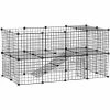 PawHut Cage Parc Enclos Pour Animaux Domestiques L 146 X L 73 X H 73 Cm Modulable 2 Niveaux 36 Panneaux Bords Arrondis Fil Métallique Noir - Noir -PawHut Soldes Boutique 24060726 1