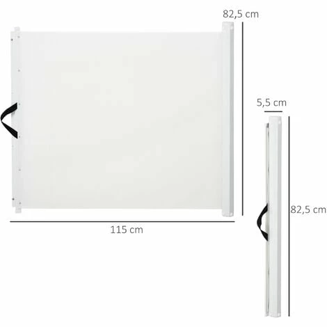 PawHut Barrière de sécurité barrière animaux rétractable automatique 1,15L x 0,83H m teslin métal blanc - Blanc PawHut Barrière De Sécurité Barrière Animaux Rétractable Automatique 1,15L X 0,83H M Teslin Métal Blanc - Blanc -PawHut Soldes Boutique 25007903 3