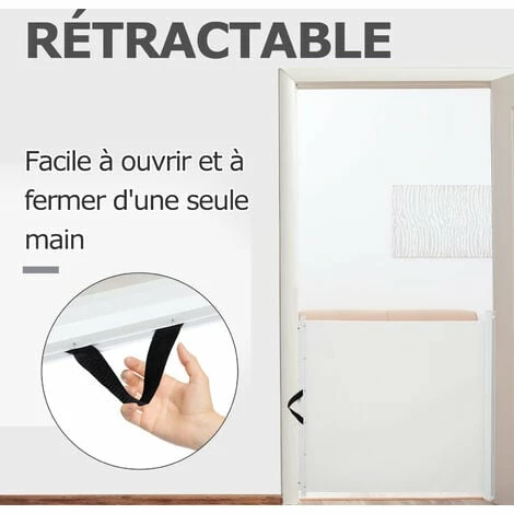 PawHut Barrière de sécurité barrière animaux rétractable automatique 1,15L x 0,83H m teslin métal blanc - Blanc PawHut Barrière De Sécurité Barrière Animaux Rétractable Automatique 1,15L X 0,83H M Teslin Métal Blanc - Blanc -PawHut Soldes Boutique 25007903 4