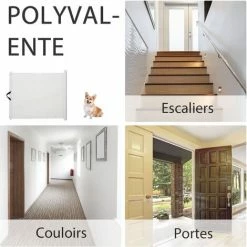 PawHut Barrière De Sécurité Barrière Animaux Rétractable Automatique 1,15L X 0,83H M Teslin Métal Blanc - Blanc 6 PawHut Barrière De Sécurité Barrière Animaux Rétractable Automatique 1,15L X 0,83H M Teslin Métal Blanc - Blanc -PawHut Soldes Boutique 25007903 5