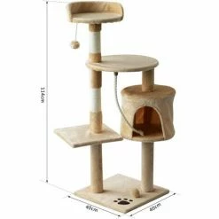 PawHut Arbre à Chats Multi-équipements Griffoirs Grattoirs Plateformes Niche Corde Jouets 40L X 40l X 114H Cm Beige - Beige 4 PawHut Arbre à Chats Multi-équipements Griffoirs Grattoirs Plateformes Niche Corde Jouets 40L X 40l X 114H Cm Beige - Beige -PawHut Soldes Boutique 25007945 3