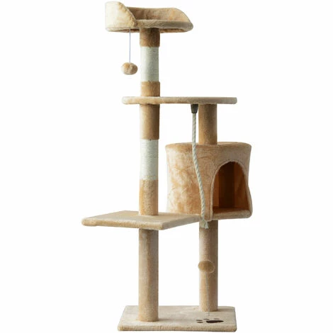 PawHut Arbre à chats multi-équipements griffoirs grattoirs plateformes niche corde jouets 40L x 40l x 114H cm beige - Beige PawHut Arbre à Chats Multi-équipements Griffoirs Grattoirs Plateformes Niche Corde Jouets 40L X 40l X 114H Cm Beige - Beige -PawHut Soldes Boutique 25007945 4