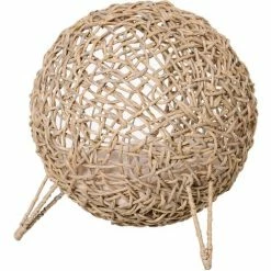 PawHut Panier Chat Lit Chat Cosy Grand Confort Dim. Ø 52 X 58H Cm Coussin Moelleux Inclus Résine Tressée Imitation Rotin Beige - Beige -PawHut Soldes Boutique 25007967 4