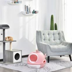 PawHut Maison De Toilette Portable Pour Chat Tiroir à Litière Coulissant Porte Battante Lucarne + Pelle Fournis Dim. 47L X 55l X 44H Cm Rose - Rose 5 PawHut Maison De Toilette Portable Pour Chat Tiroir à Litière Coulissant Porte Battante Lucarne + Pelle Fournis Dim. 47L X 55l X 44H Cm Rose - Rose -PawHut Soldes Boutique 25008011 4