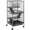 PawHut Cage Pour Petits Animaux Portable Avec 2 Portes Hamac Métal PP 52 X 52 X 113,5 Cm Gris - Gris -PawHut Soldes Boutique 25008039 1