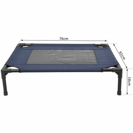PawHut Lit pour chien chat lit de camp grand confort sur pieds tissu oxford textilène micro-perforé 76L x 61l x 18H cm bleu marine noir - Bleu PawHut Lit Pour Chien Chat Lit De Camp Grand Confort Sur Pieds Tissu Oxford Textilène Micro-perforé 76L X 61l X 18H Cm Bleu Marine Noir - Bleu -PawHut Soldes Boutique 25008558 3