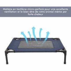PawHut Lit Pour Chien Chat Lit De Camp Grand Confort Sur Pieds Tissu Oxford Textilène Micro-perforé 76L X 61l X 18H Cm Bleu Marine Noir - Bleu 5 PawHut Lit Pour Chien Chat Lit De Camp Grand Confort Sur Pieds Tissu Oxford Textilène Micro-perforé 76L X 61l X 18H Cm Bleu Marine Noir - Bleu -PawHut Soldes Boutique 25008558 4