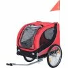 PawHut Remorque Velo Pour Chien Animaux Avec 8 Reflecteurs Drapeau Rouge Noir - Rouge -PawHut Soldes Boutique 25009357 1