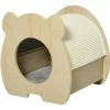 PawHut Maison Pour Chat Design - Niche Chat Panier Chat - Coussin, Grattoir Amovibles Sisal Naturel Inclus - MDF Bois Beige Clair -PawHut Soldes Boutique 27642345 1