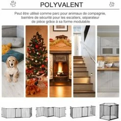 PawHut Barrière De Sécurité Parc Enclos Chien Modulable Pliable Porte Verrouillable Intégrée 5 Panneaux En Métal 300L Max. X 74,5H Cm Métal PP Noir - Noir 5 PawHut Barrière De Sécurité Parc Enclos Chien Modulable Pliable Porte Verrouillable Intégrée 5 Panneaux En Métal 300L Max. X 74,5H Cm Métal PP Noir - Noir -PawHut Soldes Boutique 28603499 4