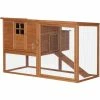 PawHut Poulailler Cottage Cage à Poules Sur Pied Dim. 168L X 110l X 101H Cm Multi-équipement Bois Sapin Lasuré - Marron -PawHut Soldes Boutique 28603504 1