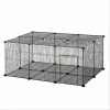 PawHut Cage Parc Enclos Rongeurs Modulable Dim. L 105 X L 70 X H 45 Cm 1 Porte Fil Métallique Noir