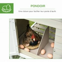 PawHut Poulailler Cottage Cage à Poules Sur Pied Dim. 235L X 83l X 171H Cm Multi-équipement Toits Bitumés Bois Sapin Blanc Gris 6 PawHut Poulailler Cottage Cage à Poules Sur Pied Dim. 235L X 83l X 171H Cm Multi-équipement Toits Bitumés Bois Sapin Blanc Gris -PawHut Soldes Boutique 38154194 5