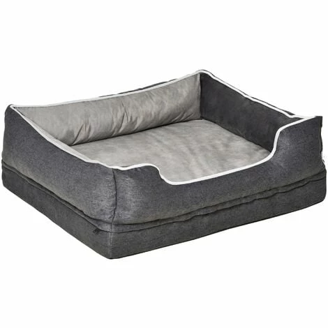PawHut Lit pour animaux de compagnie panier pour chien orthopédique mousse à mémoire de forme avec housse lavable amovible gris PawHut Lit Pour Animaux De Compagnie Panier Pour Chien Orthopédique Mousse à Mémoire De Forme Avec Housse Lavable Amovible Gris -PawHut Soldes Boutique 42169146 1