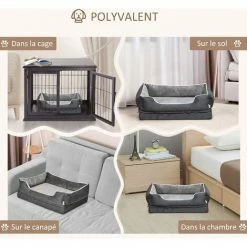 PawHut Lit Pour Animaux De Compagnie Panier Pour Chien Orthopédique Mousse à Mémoire De Forme Avec Housse Lavable Amovible Gris -PawHut Soldes Boutique 42169149 4