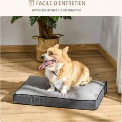 PawHut Lit Pour Animaux De Compagnie Panier Pour Chien Orthopédique Mousse à Mémoire De Forme Avec Housse Lavable Amovible Gris -PawHut Soldes Boutique 42169149 5