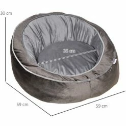 PawHut Panier Pour Chien Lit Pour Animaux De Compagnie Velours Hollandais Coton PP Gris - Gris -PawHut Soldes Boutique 42169152 3