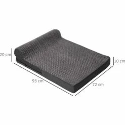 PawHut Panier Chien Lit Pour Animaux Canapé Chien Chat Coussin Amovible Lavable Velours Côtelé Mousse à Mémoire De Forme Gris - Gris -PawHut Soldes Boutique 42169154 3