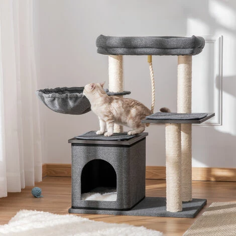PawHut Arbre à chat avec griffoir en sisal niche lit pour chat hamac corde d'escalade plateformes panneaux particules coussins gris - Gris PawHut Arbre à Chat Avec Griffoir En Sisal Niche Lit Pour Chat Hamac Corde D'escalade Plateformes Panneaux Particules Coussins Gris - Gris -PawHut Soldes Boutique 42169163 2