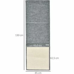 PawHut Lot De 2 Tapis Griffoir Chat Grattoir Chat En Sisal Grattoir De Canapé, Sol Ou Mur Dim. 130L X 45l Cm Gris - Gris -PawHut Soldes Boutique 42169167 3
