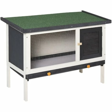 PawHut Clapier sur pied cage à lapin avec niche intérieure toit ouvrant porte verrouillable dim. 90L x 45l x 65H cm noir blanc vert PawHut Clapier Sur Pied Cage à Lapin Avec Niche Intérieure Toit Ouvrant Porte Verrouillable Dim. 90L X 45l X 65H Cm Noir Blanc Vert -PawHut Soldes Boutique 42224793 1