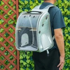 PawHut Sac à Dos Trolley Chariot Sur Roulettes 2 En 1 Pour Chien Chat Poignée Telescopique 6 Roues En étoile Coussin Et Attache Inclus Oxford Motif écailles Gris Brillant - Gris -PawHut Soldes Boutique 44066330 2