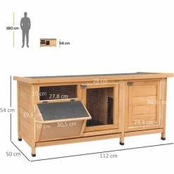 PawHut Clapier Sur Pieds - Cage à Lapin - 2 Plateaux Coulissants à Excrément, 2 Portes Verrouillables, Toit Bitumé Ouvrant, Râtelier à Foin - Bois Sapin Pré-huilé - Orange 4 PawHut Clapier Sur Pieds - Cage à Lapin - 2 Plateaux Coulissants à Excrément, 2 Portes Verrouillables, Toit Bitumé Ouvrant, Râtelier à Foin - Bois Sapin Pré-huilé - Orange -PawHut Soldes Boutique 45628588 3