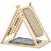 PawHut Arbre à Chat Tipi - Teepee Chat - Coussin Grande Douceur Gris, Grattoir, Griffoirs Jute Naturelle Inclus - Structure Bois De Pin - Beige -PawHut Soldes Boutique 47489079 1